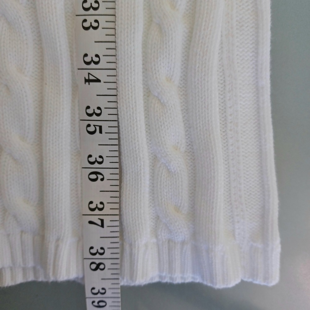 Polo by Ralph Lauren White Cable-Knit Midi Dress with Navy Pony - Picture 5 of 11